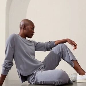 Athleta Seasoft Crewneck Sweatshirt, Cosmos (Blue/Gray), Size XS